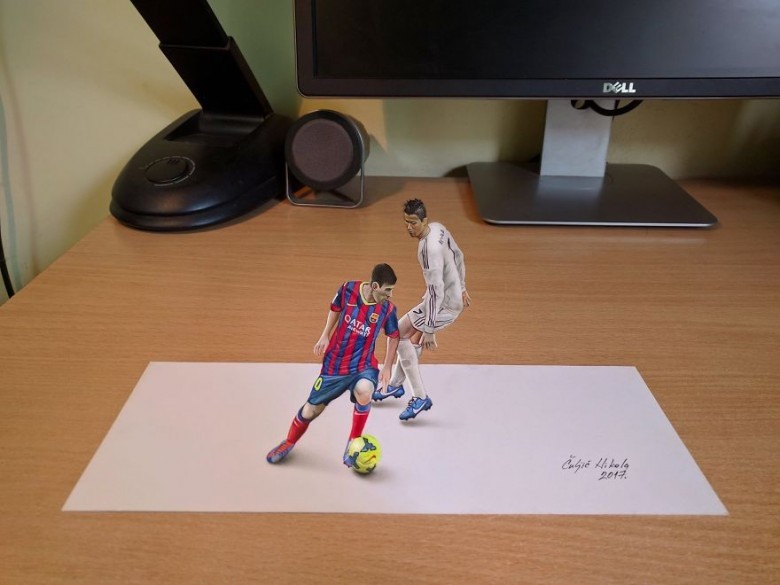 3D Messi ve Cristiano Ronaldo
